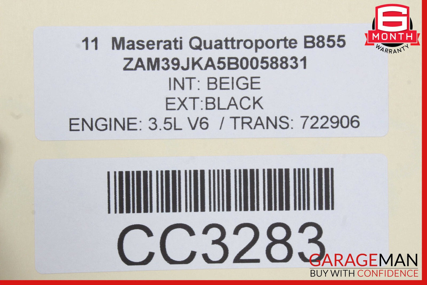 03-13 Maserati Quattroporte M139 Rear Left Side Interior Door Panel OEM
