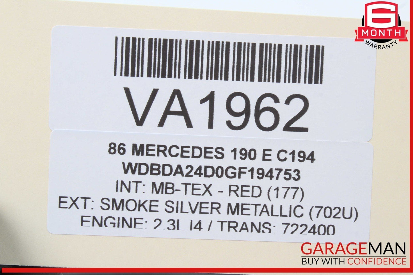 84-93 Mercedes W201 190E 190D Rear Left or Rear Right Rearward Upper Control Arm