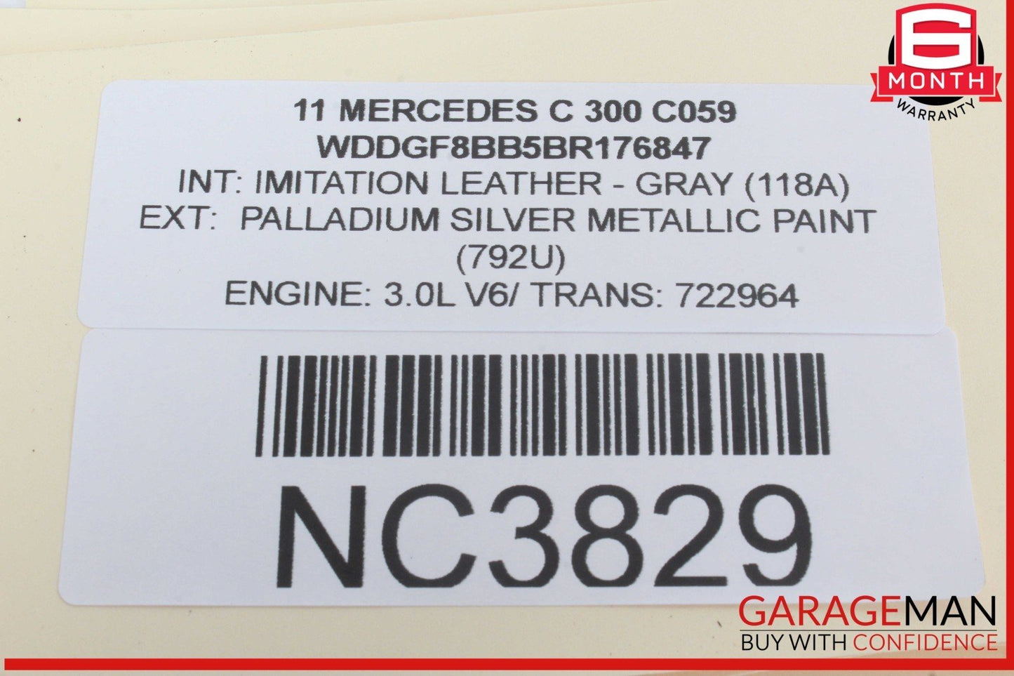 08-14 Mercedes W204 C300 C63 AMG Rear Overhead Dome Light Lamp Reading Map OEM