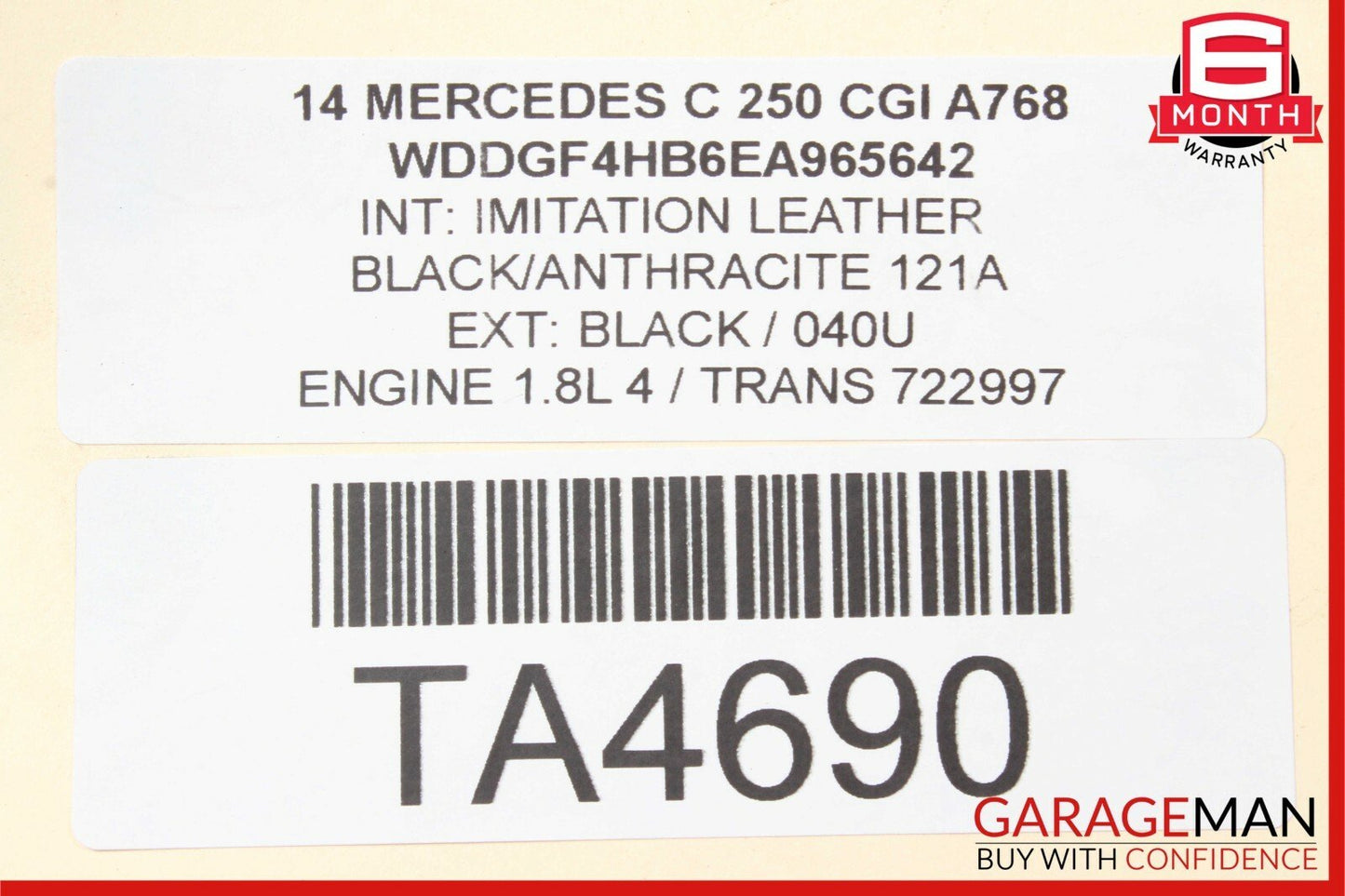 12-15 Mercedes C250 SLK250 7G Tronic Automatic Transmission Assembly 722 997