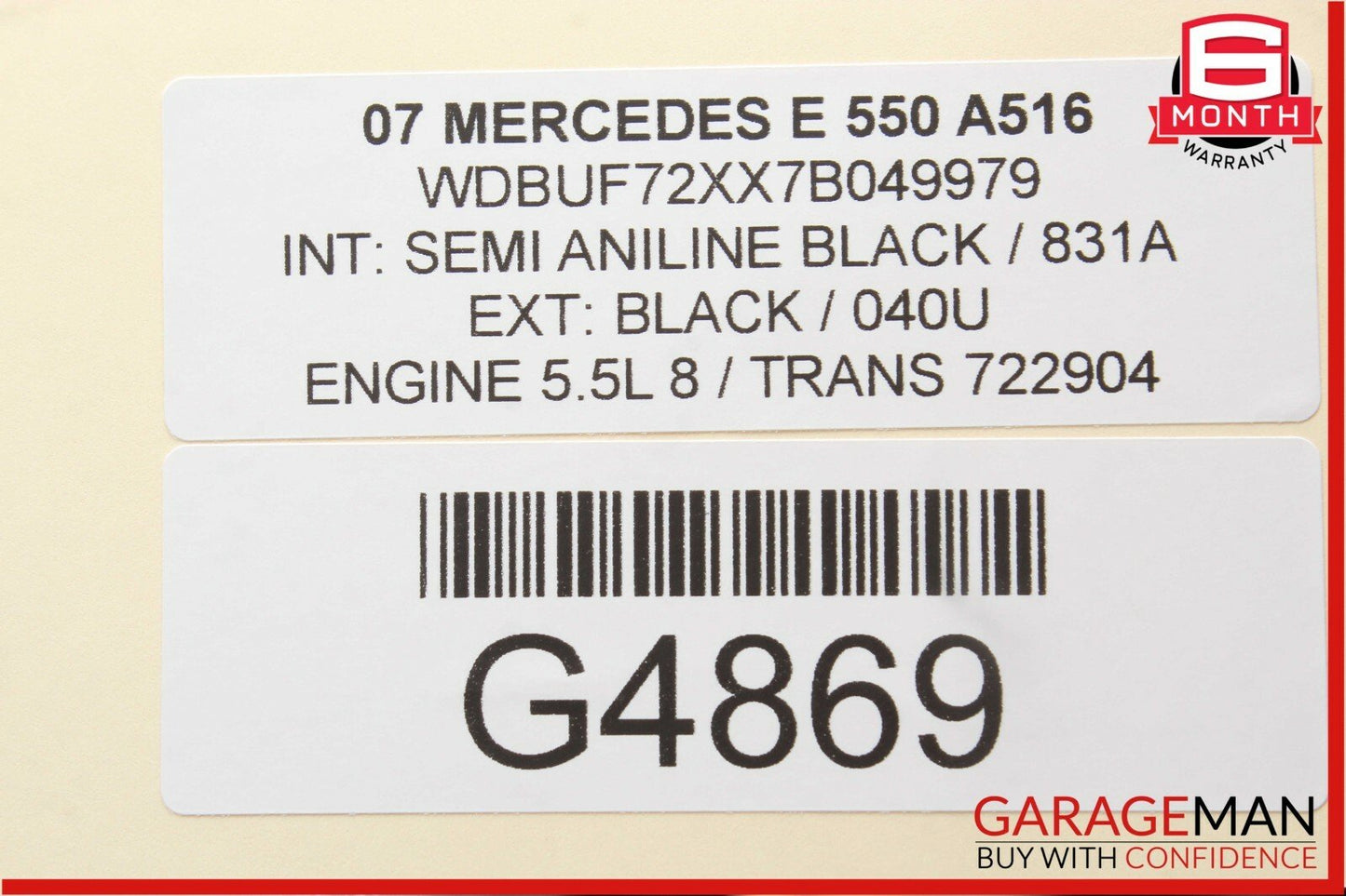 03-09 Mercedes W211 E550 E63 AMG Rear Right Side Exterior Door Handle Black