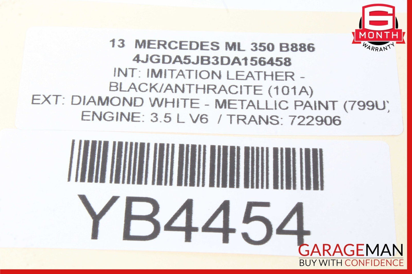 12-16 Mercedes W166 ML350 ML550 GL450 GL550 Interior Rear View Mirror OEM