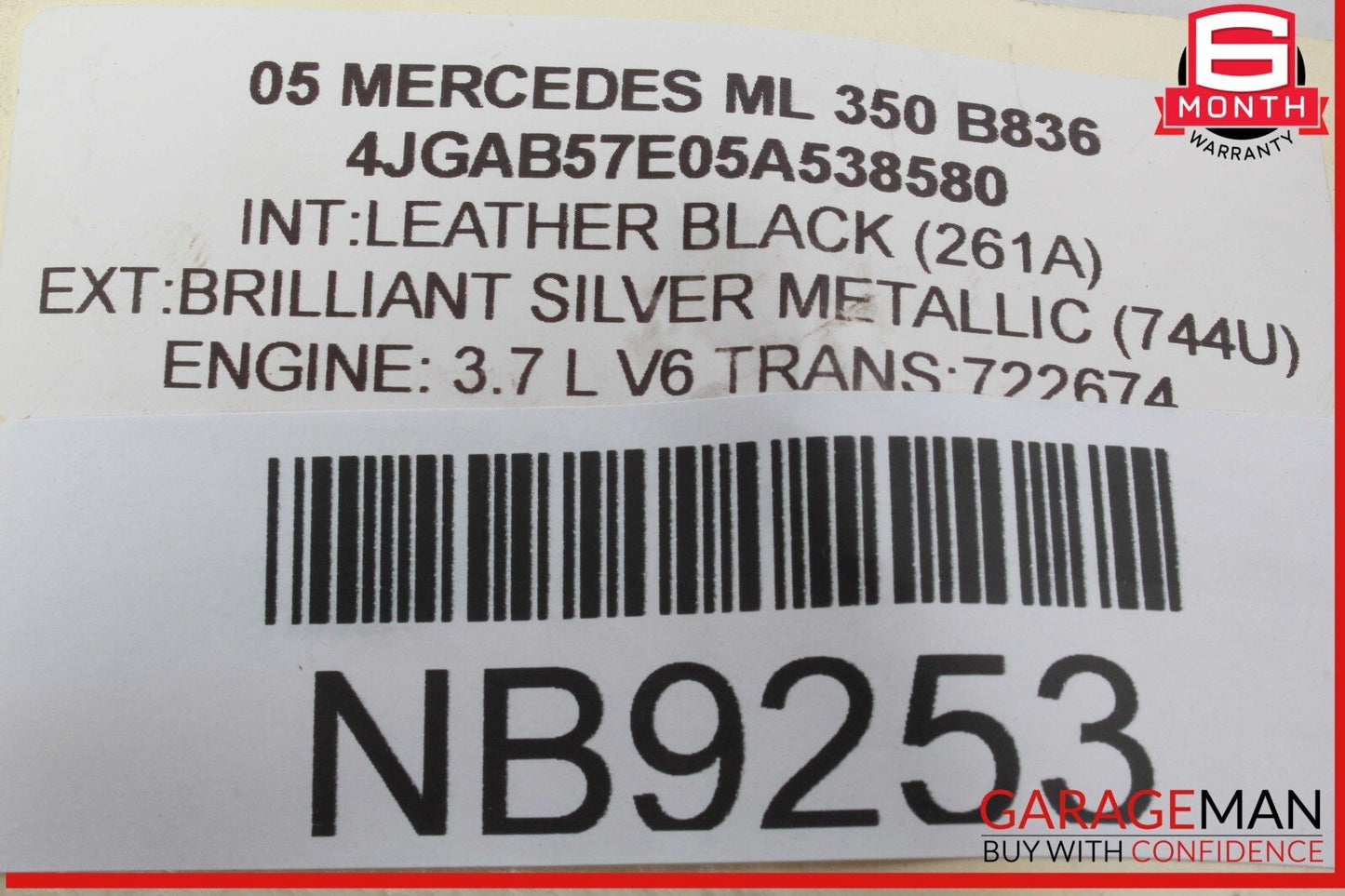 98-05 Mercedes W163 ML320 ML430 Rear Right Side Seat Belt Seatbelt Retractor OEM