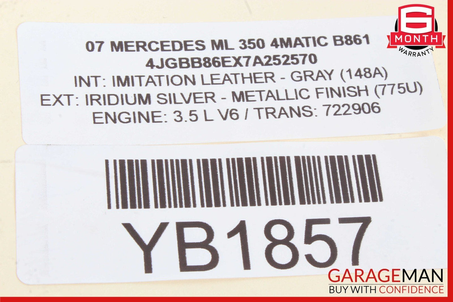 06-13 Mercedes W164 ML350 GL450 Front Right Side Exterior Door Handle Silver