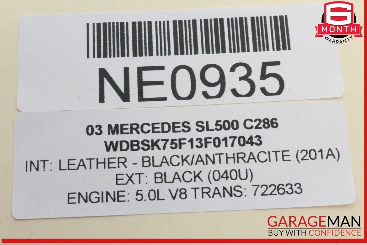 03-12 Mercedes R230 SL550 SL55 AMG Under Seat Control Module 2308203326