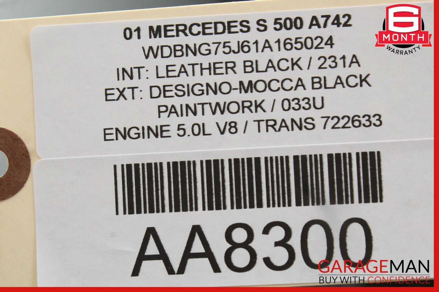 00-06 Mercedes W220 S500 S55 AMG Rear Left Side Exterior Door Handle Black OEM