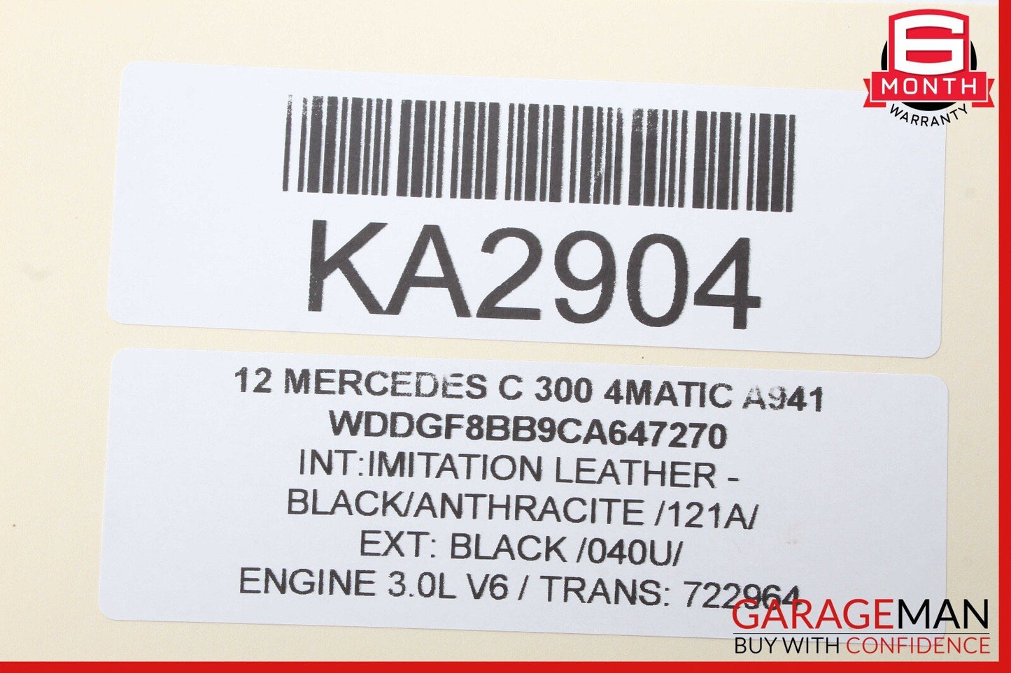 08-15 Mercedes W204 C300 4MATIC Rear Trunk Lid Lock Actuator Cylinder Latch OEM