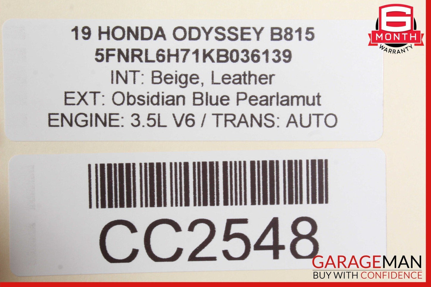 18-23 Honda Odyssey Front Left Driver Side Interior Door Panel Assembly OEM