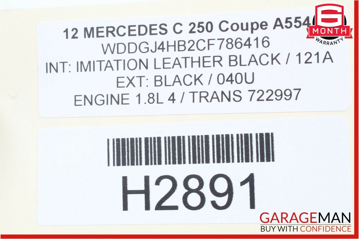 12-15 Mercedes C250 SLK250 7G Tronic Automatic Transmission Assembly OEM 109k