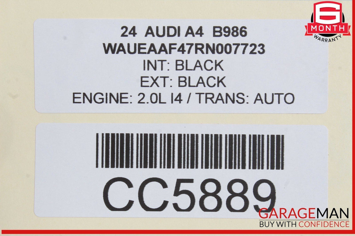 17-24 Audi A4 Rear Left Driver Side Interior Door Panel Trim OEM