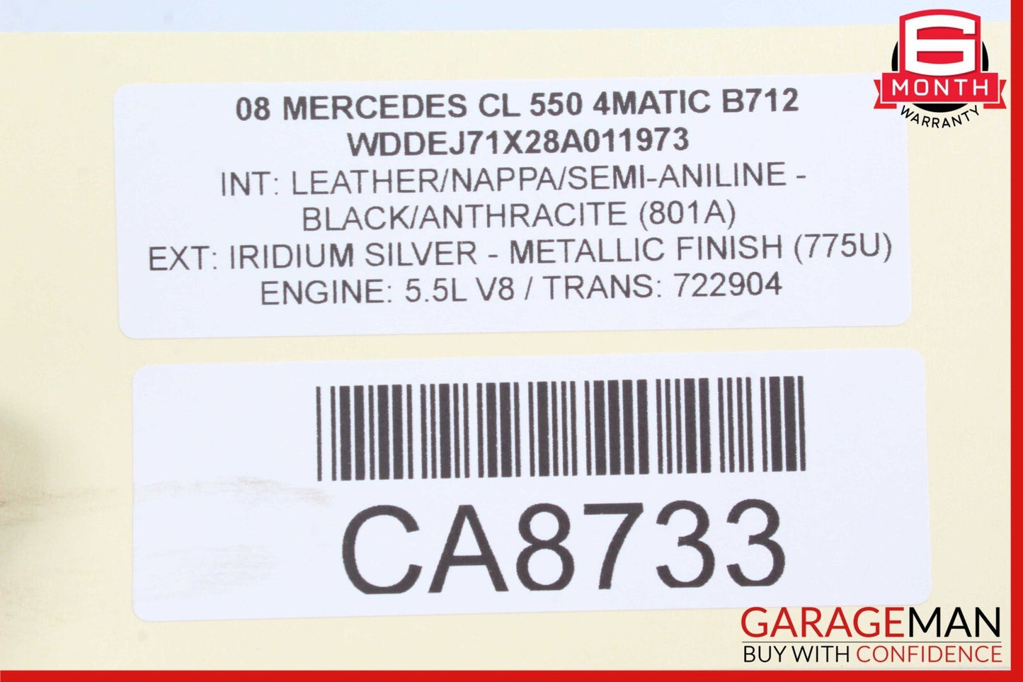 07-14 Mercedes W216 CL550 S600 Rear Left or Right Lower Rearward Control Arm OEM