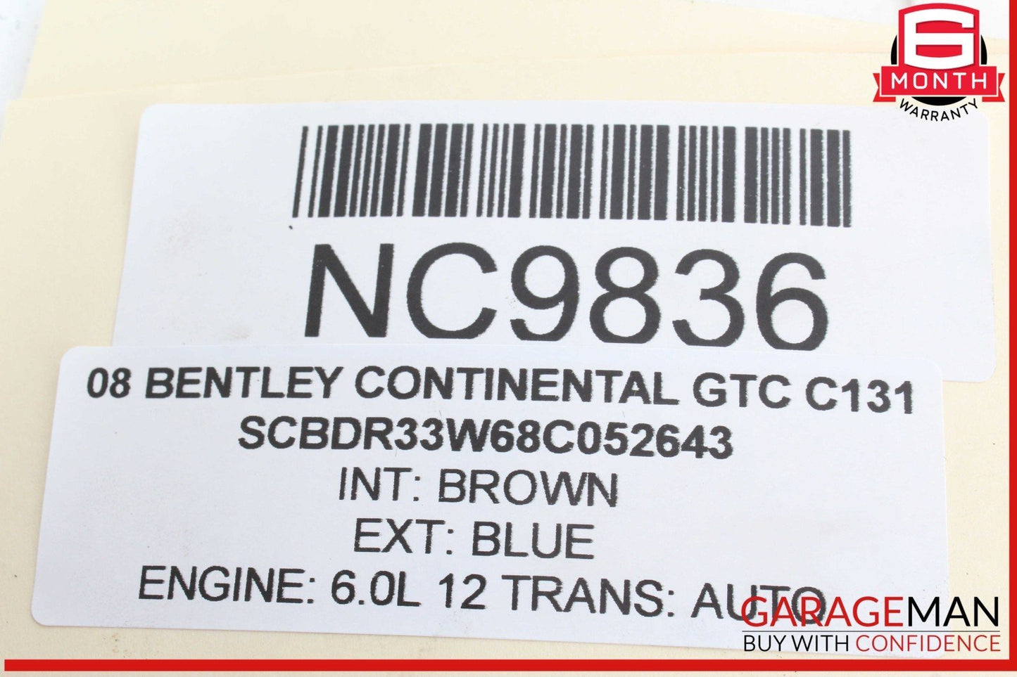 07-18 Bentley Continental GTC Left Driver Side Tonneau Hydraulic Lift Cylinder