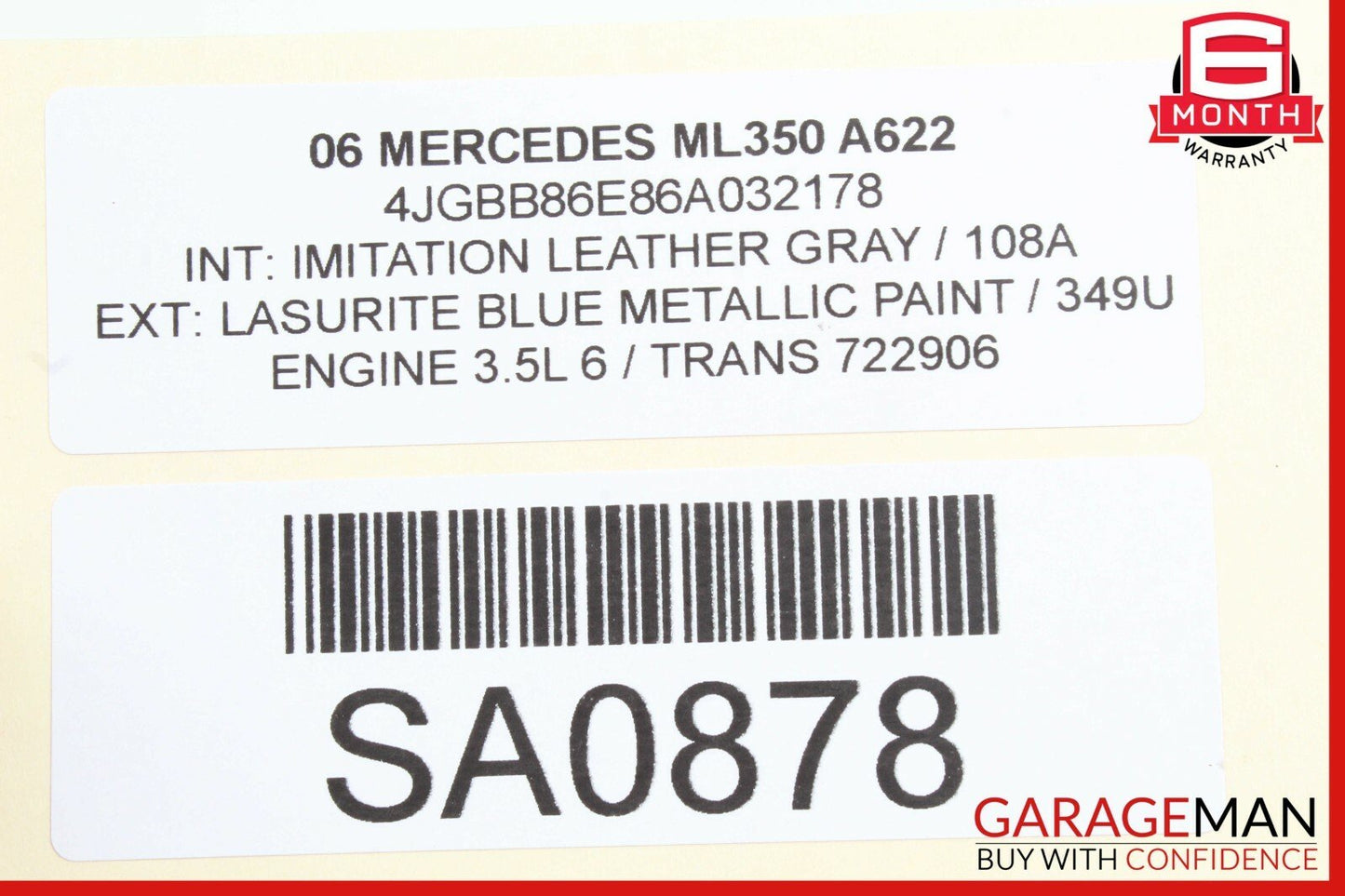 06-12 Mercedes ML350 ML63 AMG GL450 Rear Bumper Reinforcement Impact Bar Rebar