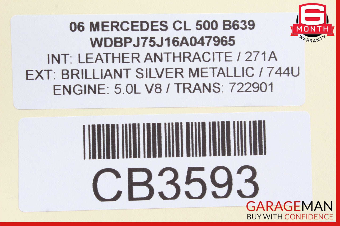00-06 Mercedes W215 CL500 CL600 Front Left Side Door Keyless Go Antenna Frame