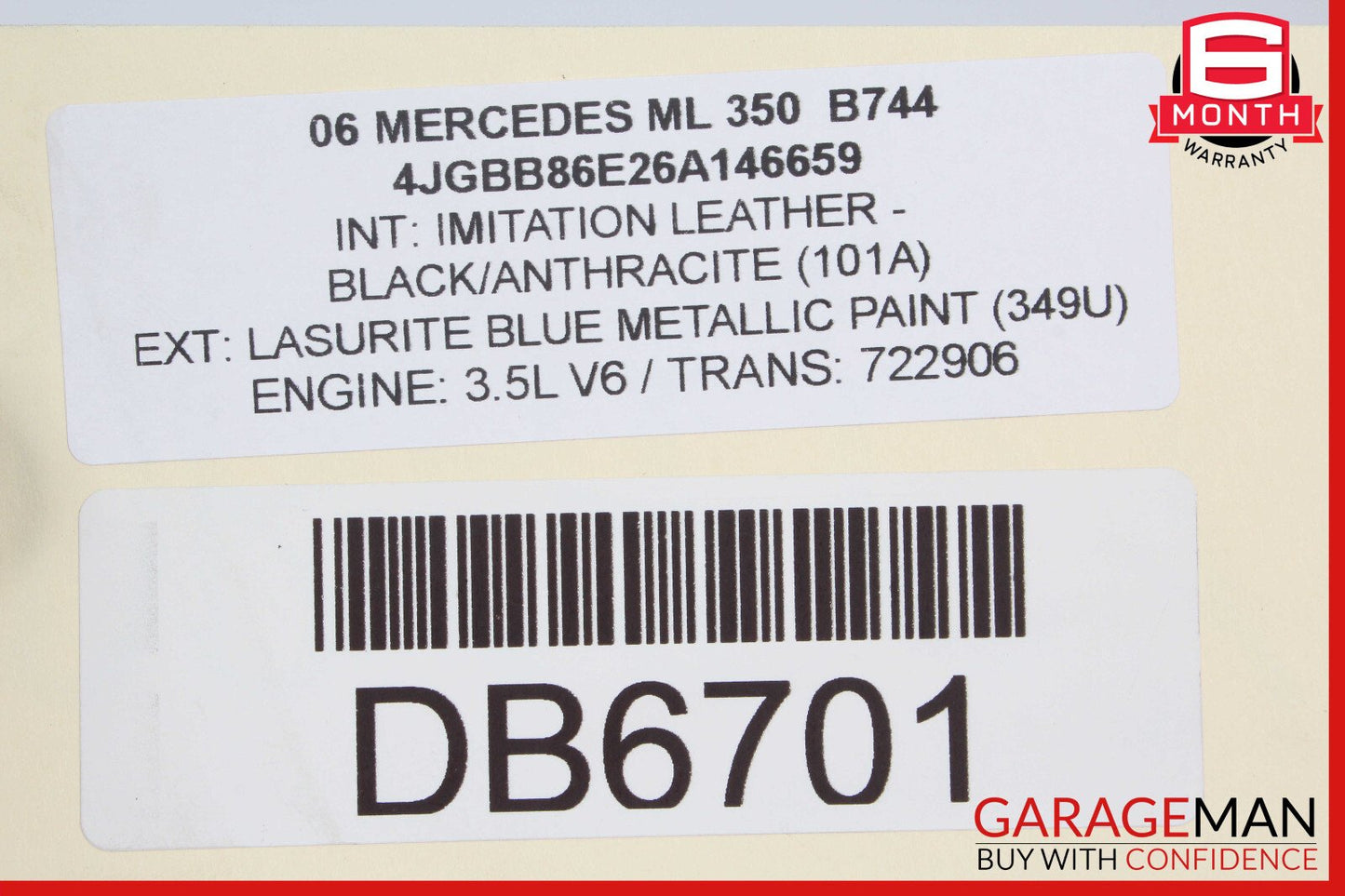 07-12 Mercedes X164 GL450 Front Left Side Top Upper Seat Cushion Leather Black