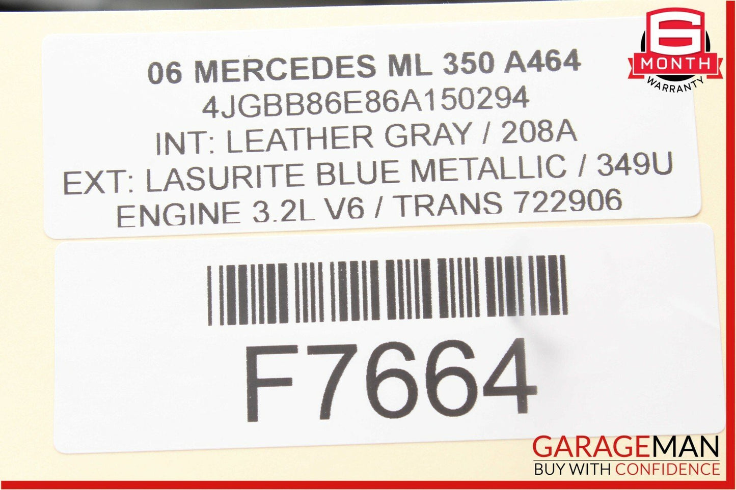 06-12 Mercedes W164 ML350 GL450 Radio 6 Disk CD Changer Player Module Unit OEM