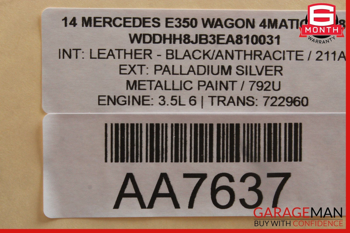 10-16 Mercedes W212 E350 C250 Front Top Upper Rear View Mirror Black 2048104217