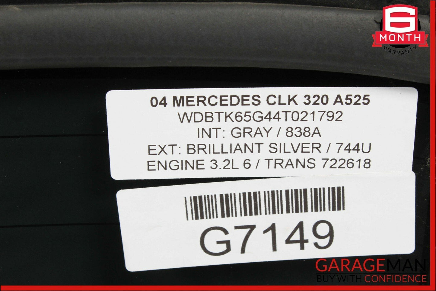 03-09 Mercedes W209 CLK500 Soft Top Convertible Rear Windshield Window Glass OEM