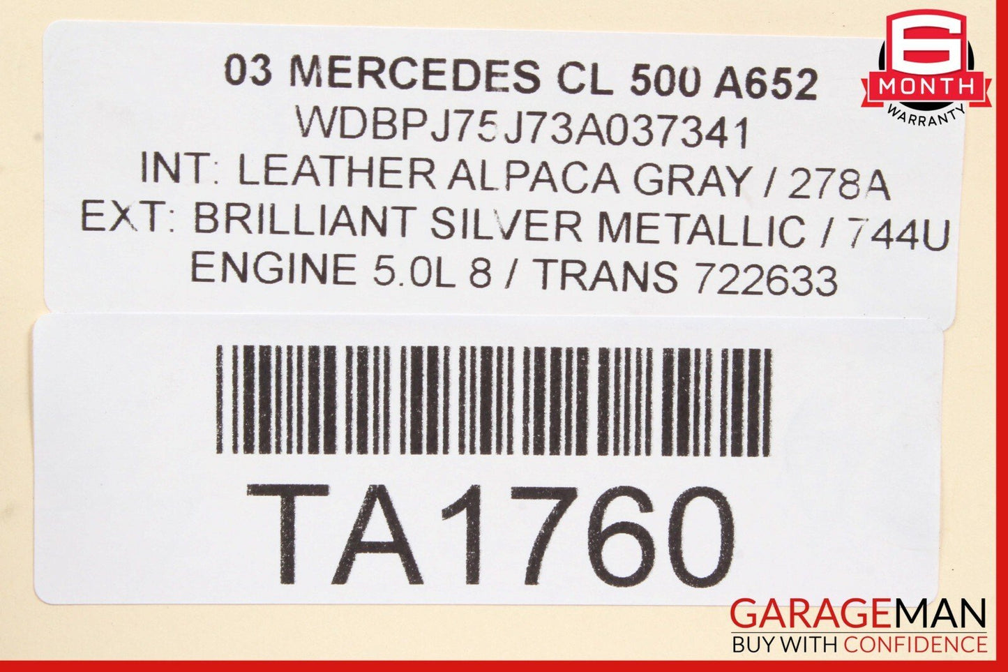 00-04 Mercedes CL500 SL500 AT Automatic Transmission 5G-Tronic 722.633 RWD 100k