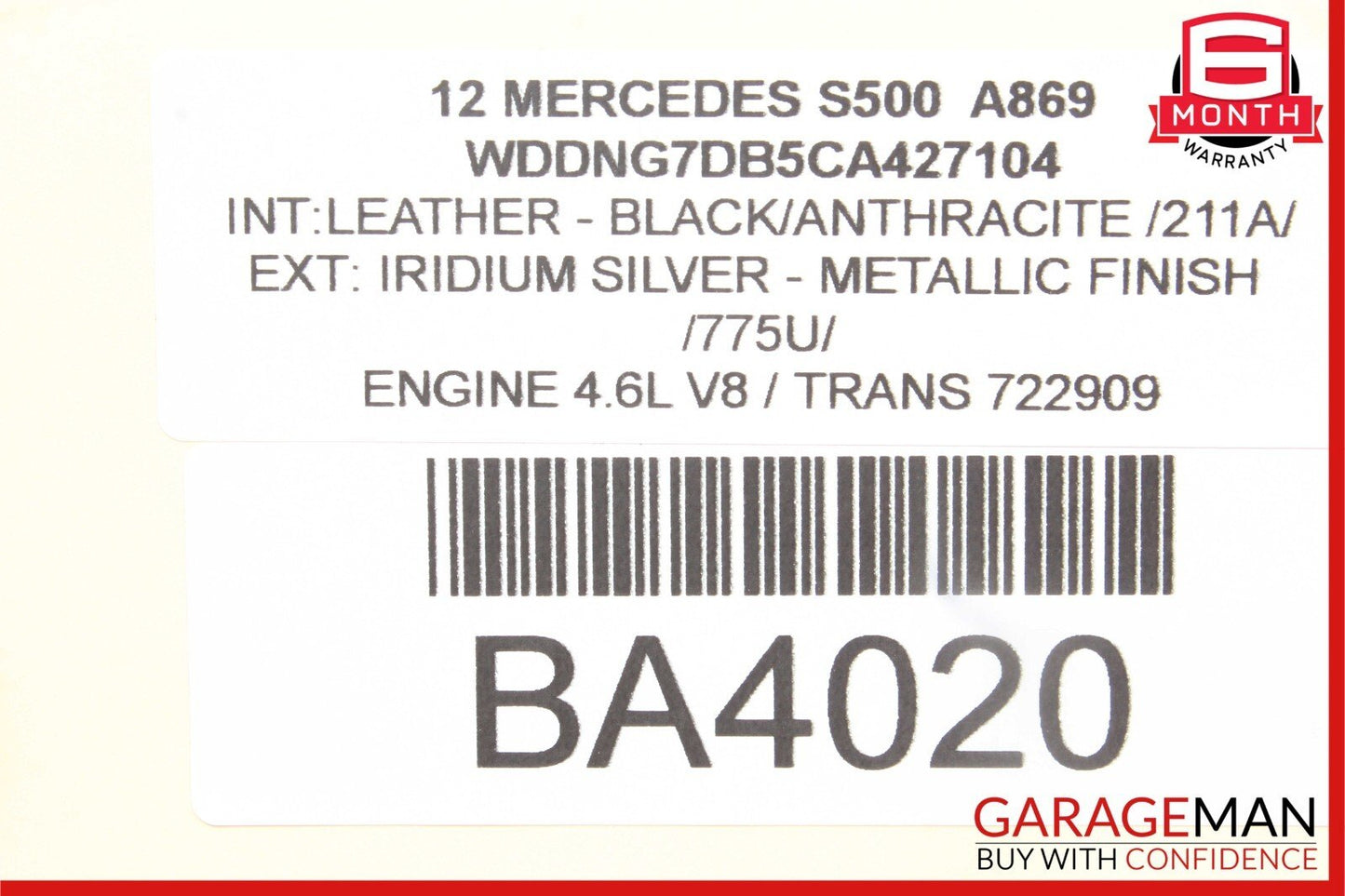 07-14 Mercedes W221 S500 S550 CL63 Trunk Release Remote Open Close Module Unit