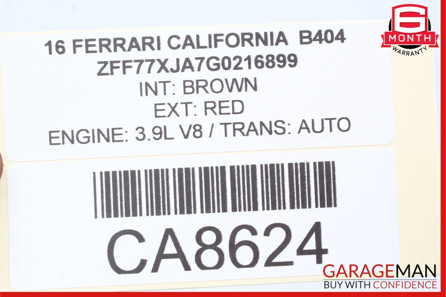 15-18 Ferrari California T Left Side Engine to Intercooler Hose Pipe Tube 3k