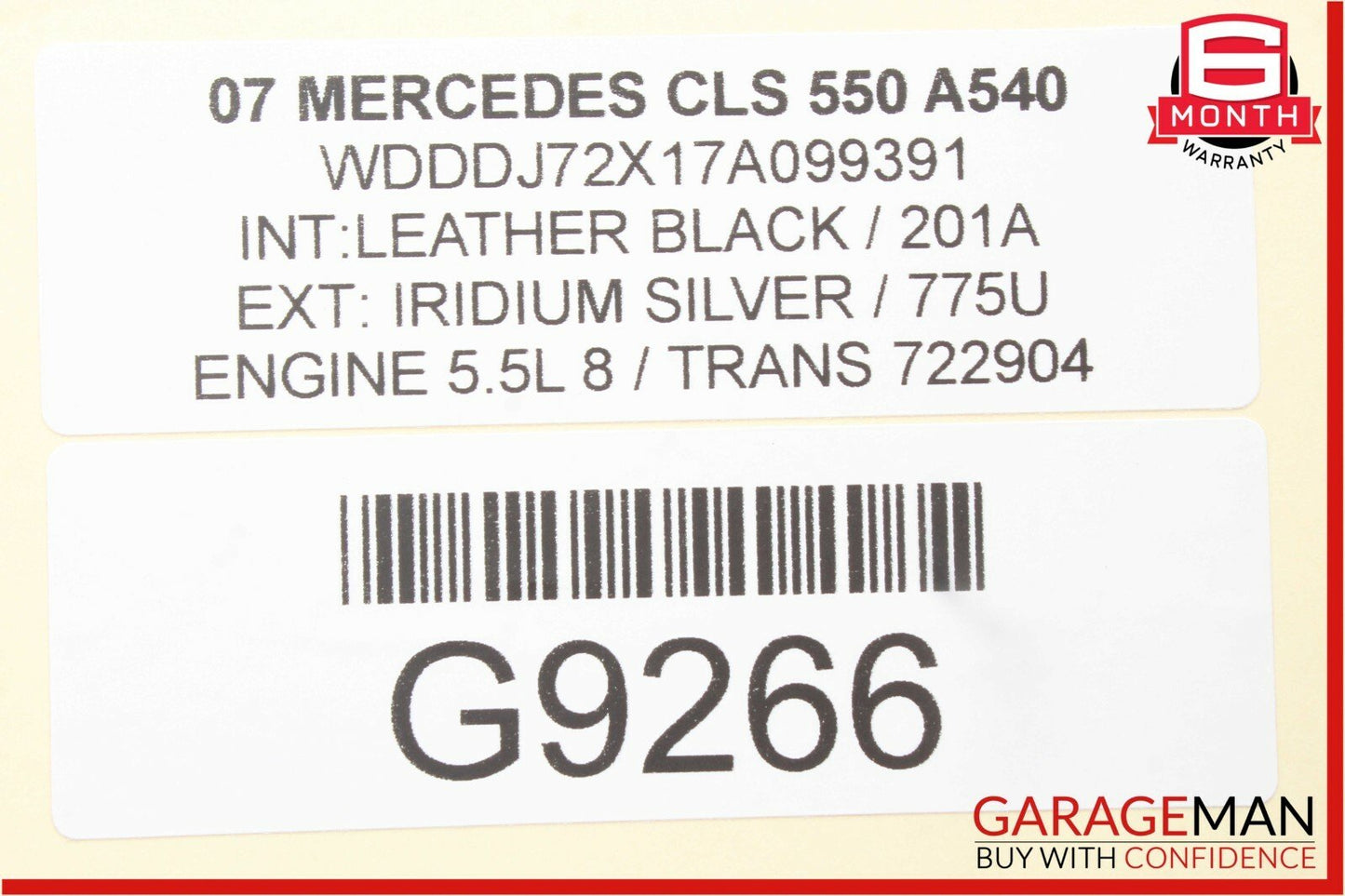 06-11 Mercedes W219 CLS500 Front Right Keyless Go Exterior Door Handle Silver