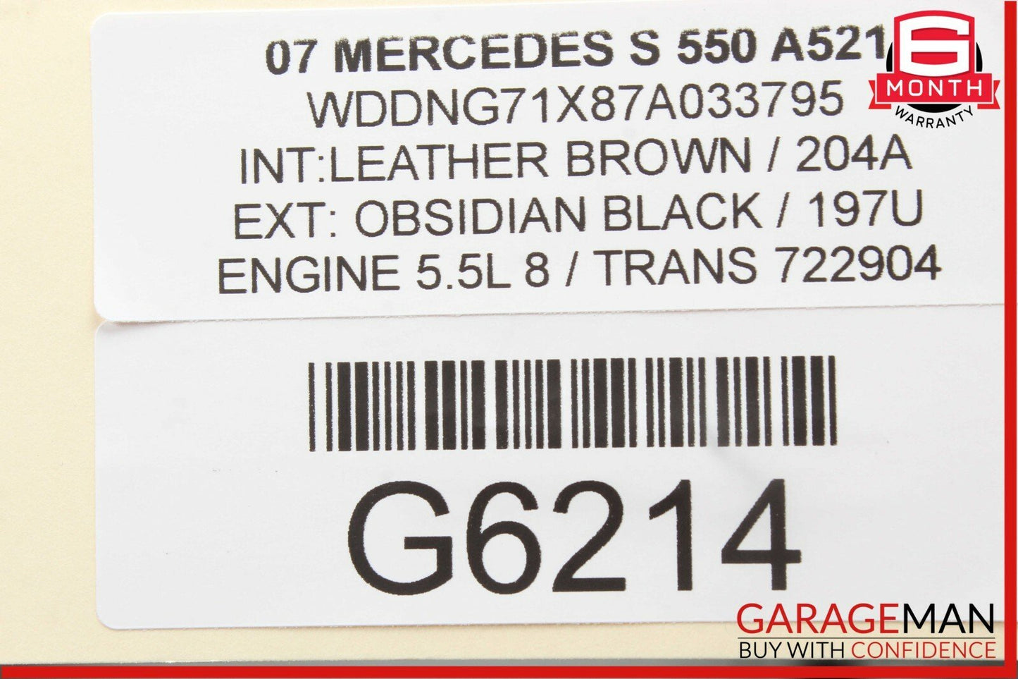 07-09 Mercedes W221 S550 Front Left Side Mirror Rear View Door Obsidian Black