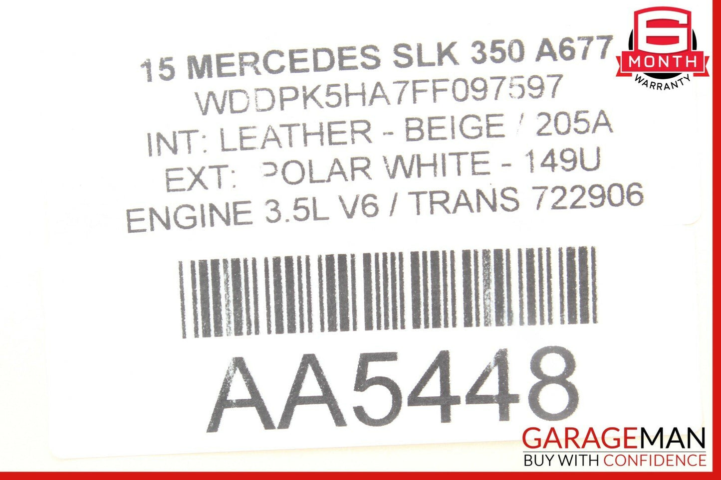 12-16 Mercedes R172 SLK350 Front Right Passenger Side Sunvisor Sun Visor Shade