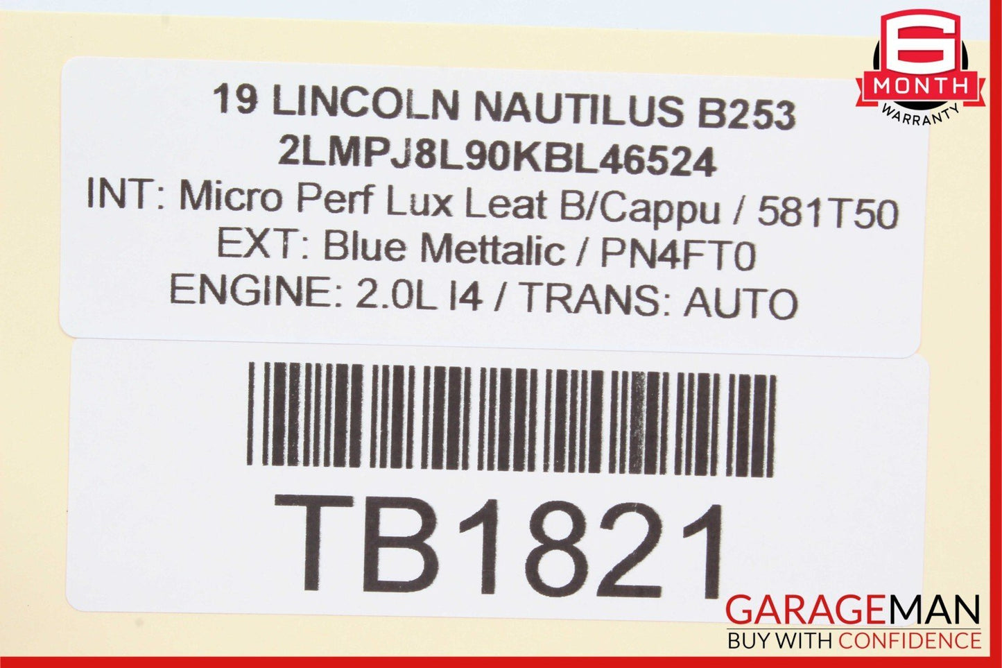 19-21 Lincoln Nautilus Fuel Emission System Connecting Hose Tube Cooling Line
