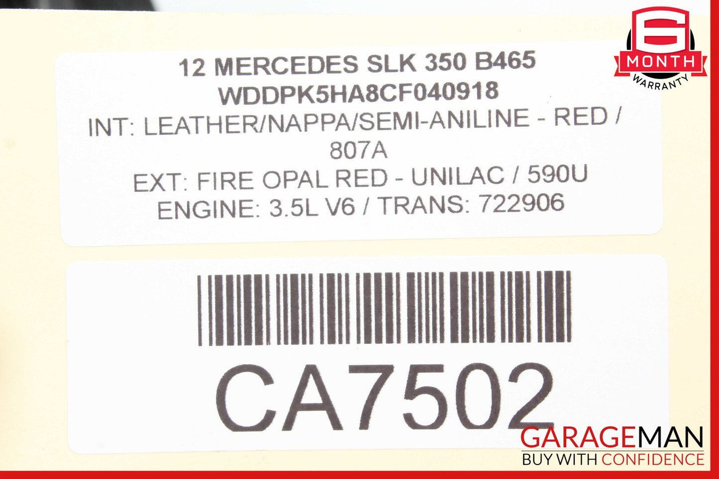 12-16 Mercedes R172 SLK350 Air Intake Cleaner Filter Box 2760901301