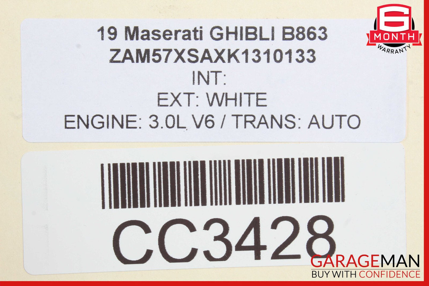 14-22 Maserati Ghibli Rear Right Passenger Side Door Shell OEM