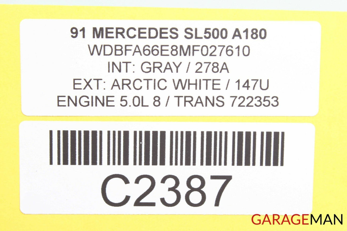 90-02 Mercedes R129 SL500 SL600 Upper Radiator Core Support Bracket Tie Bar OEM