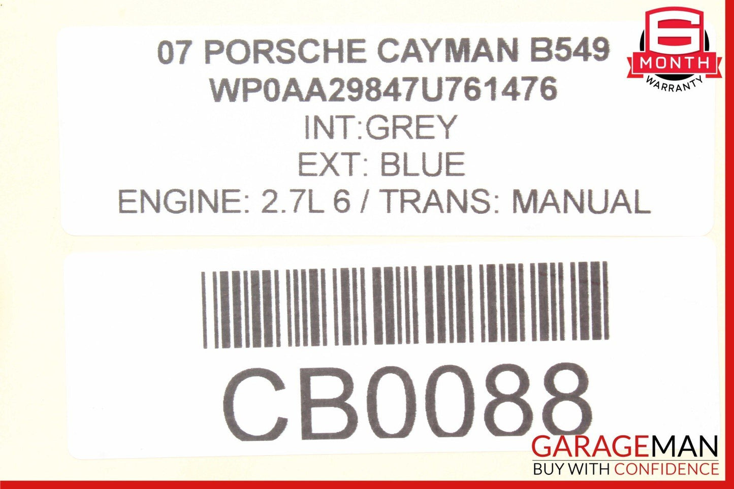 05-12 Porsche Cayman Boxster S 987 911 Emergency Hand Brake E Brake Handle Lever