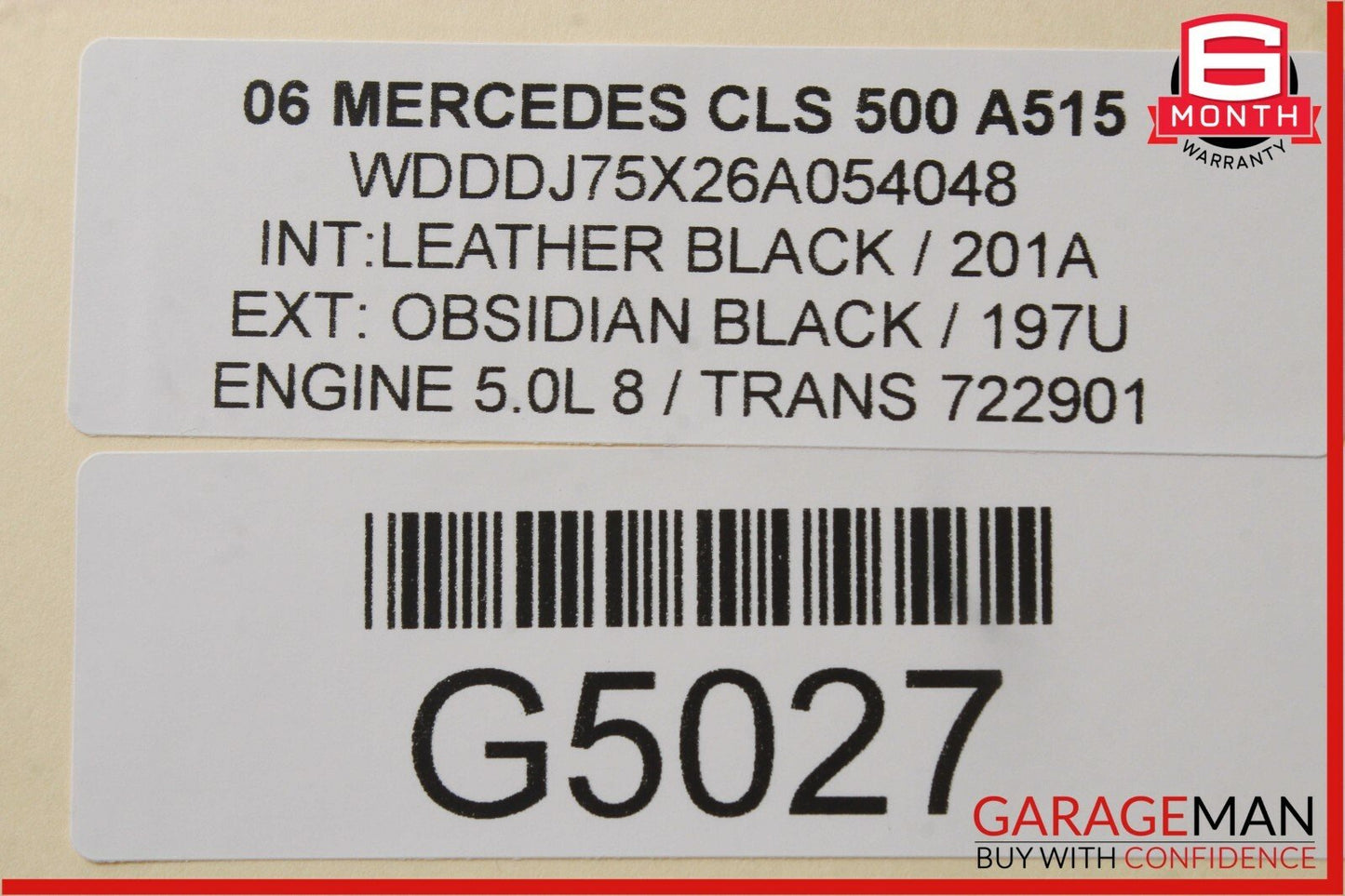 06-11 Mercedes W219 CLS500 Top Upper Rear View Mirror Auto Dimming Gray