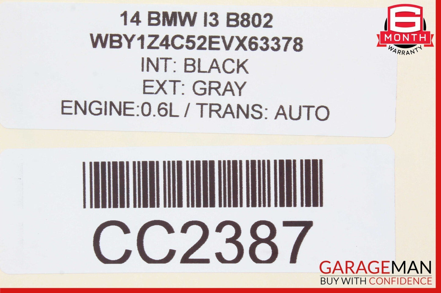 14-21 BMW i3 I01 Hybrid Engine Front Center Air Duct OEM