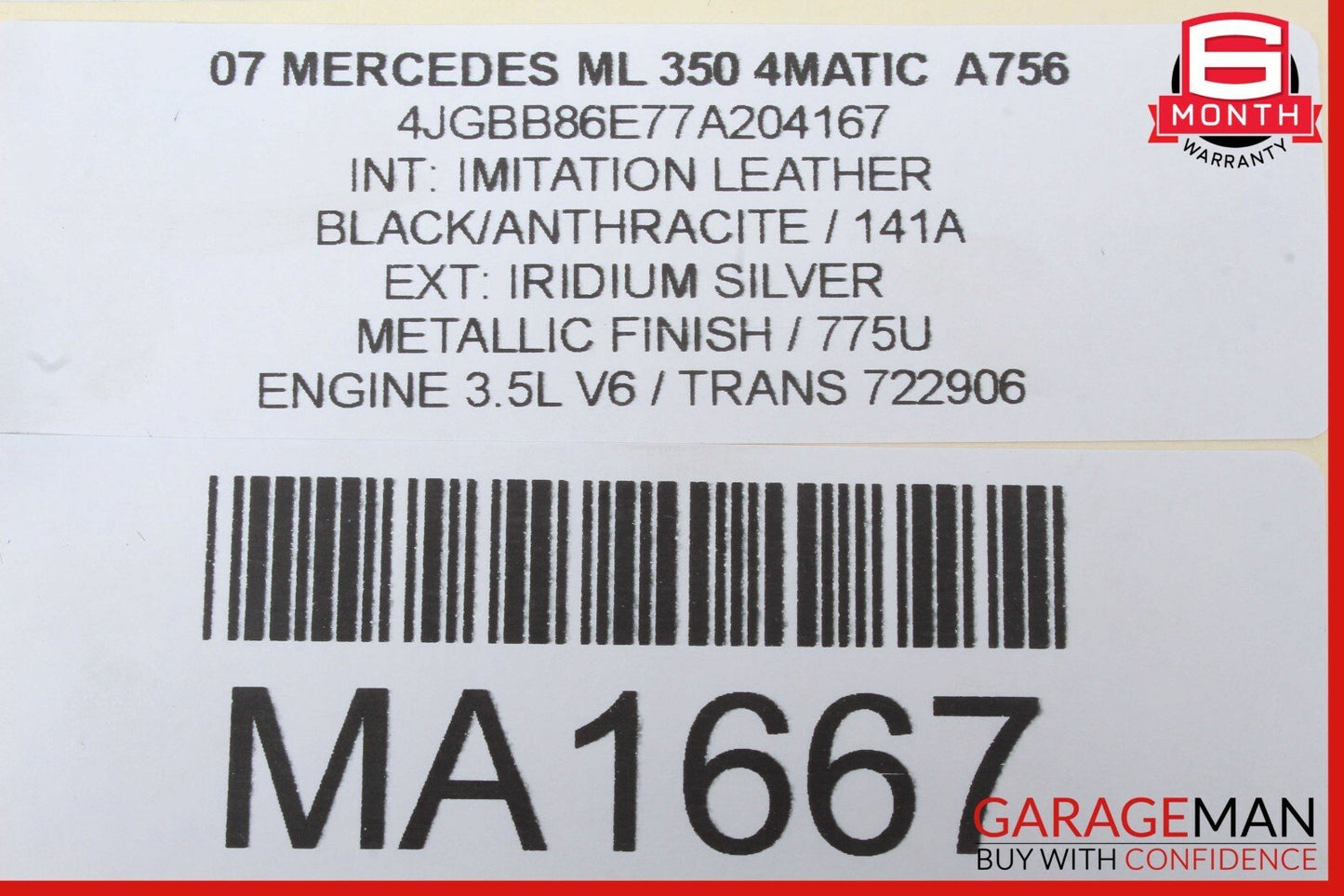 06-12 Mercedes W164 ML350 ML550 Fuse Relay Box OEM