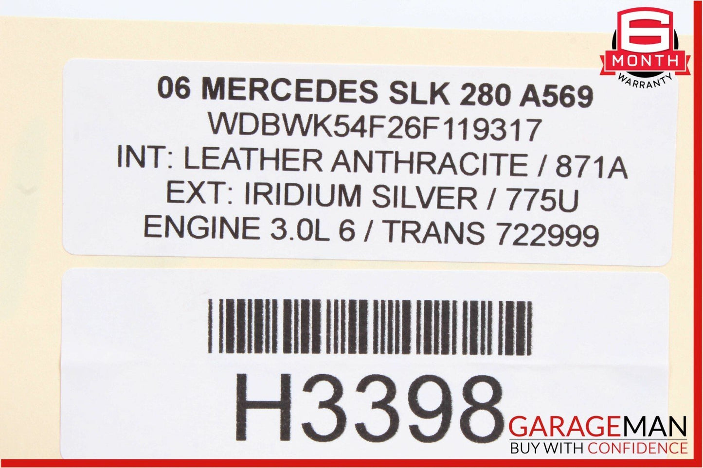 06-11 Mercedes SLK280 C280 7G Automatic Transmission Assembly 722.999 RWD 129k