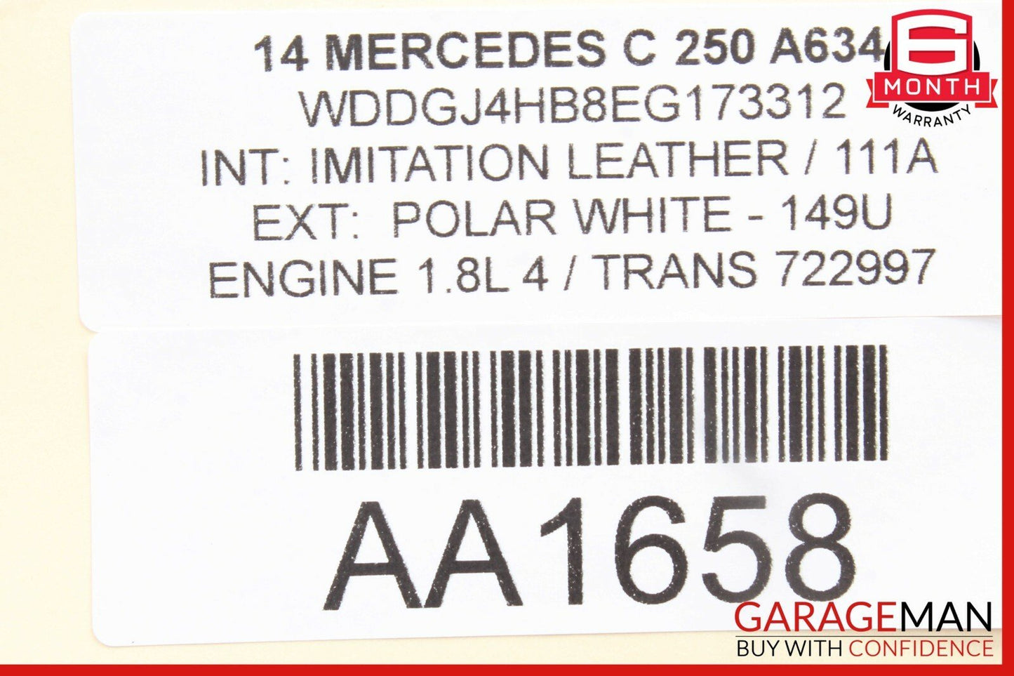 08-14 Mercedes W204 C250 C300 Rear Right / Left Lower Control Thrust Arm