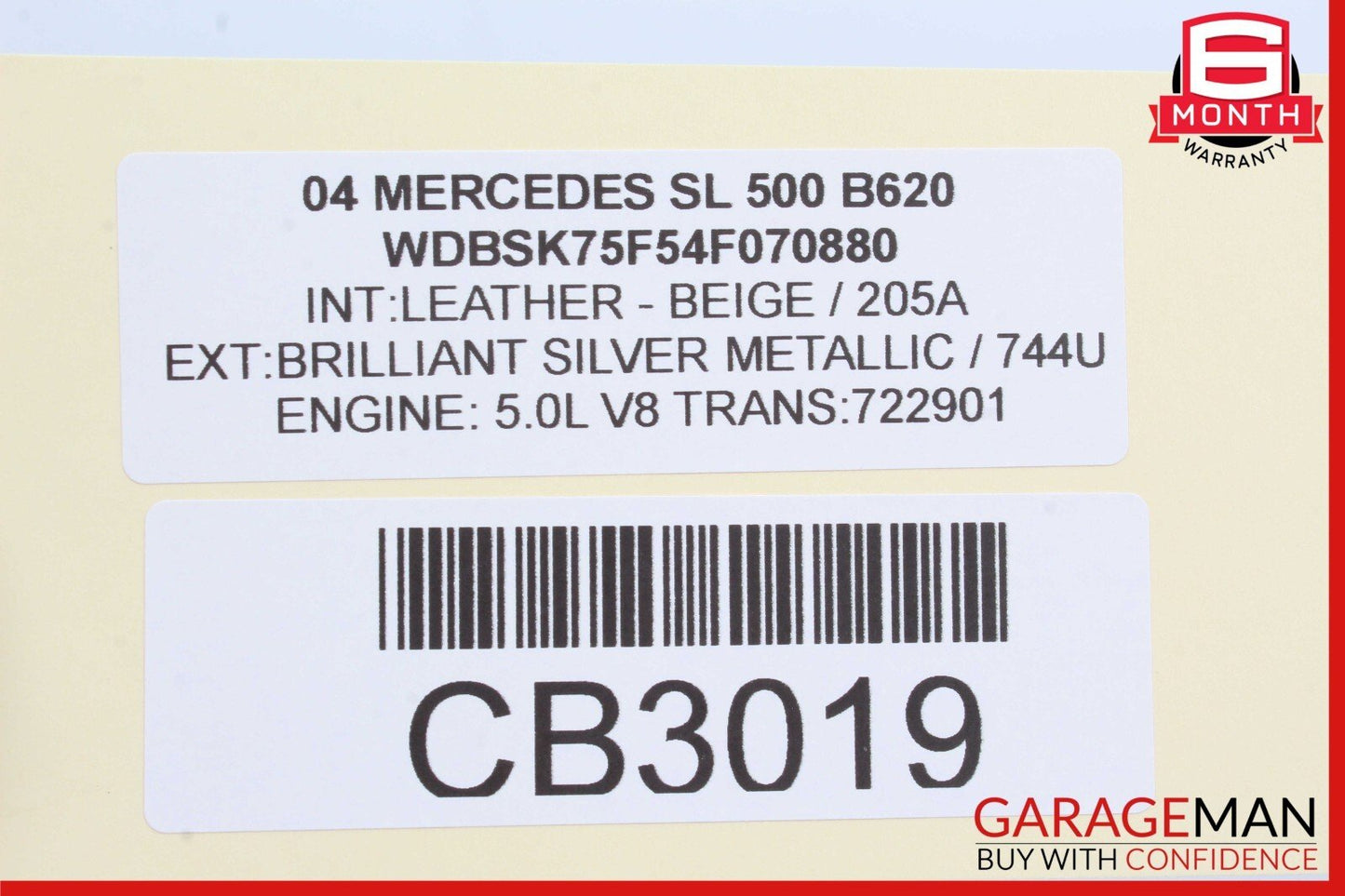 03-06 Mercedes R230 SL550 SL55 AMG Steering Column Control Switches Assy Beige
