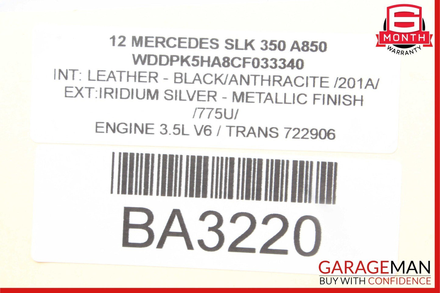 12-20 Mercedes R172 SLK350 SLC300 Convertible Left Trunk Lift Assist Cylinder