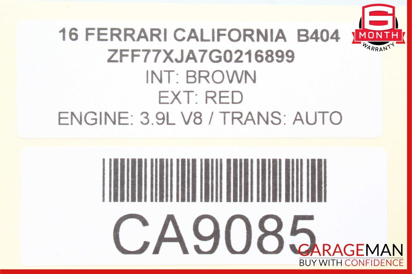 15-18 Ferrari California T Rear Left Driver Side Upper Trim Cover Panel Black