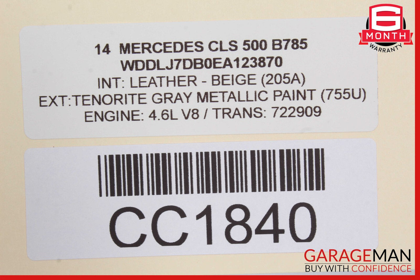 12-14 Mercedes W218 CLS550 Rear Right Side Lower Bottom Seat Cushion OEM