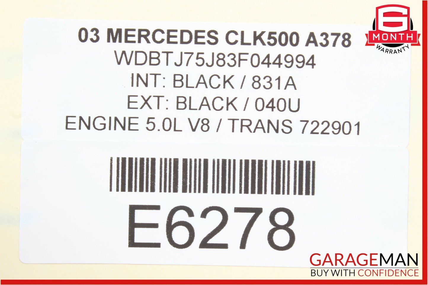 03-09 Mercedes W209 CLK500 Rear Bumper Reinforcement Impact Crash Bar Rebar OEM