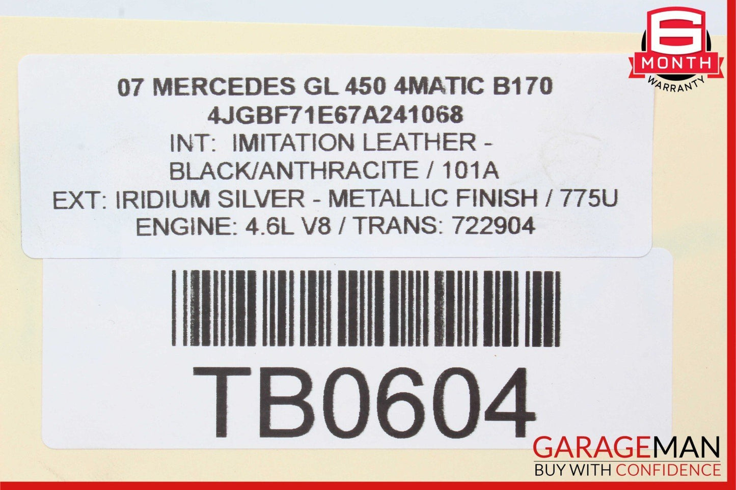 06-12 Mercedes X164 GL450 Front Upper Radiator Core Tie Bar Support Bracket OEM