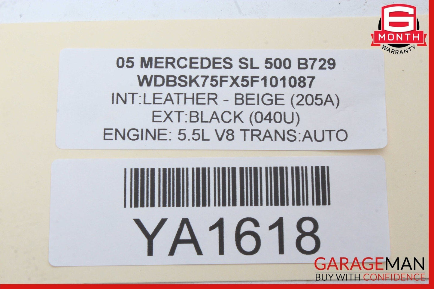 03-06 Mercedes R230 SL500 Steering Column Combination Switch Assembly Beige OEM