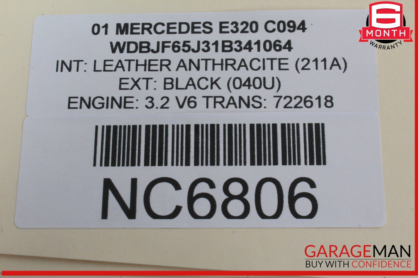 99-07 Mercedes W210 E320 C32 Rear Overhead Dome Light Lamp 2108203401 OEM