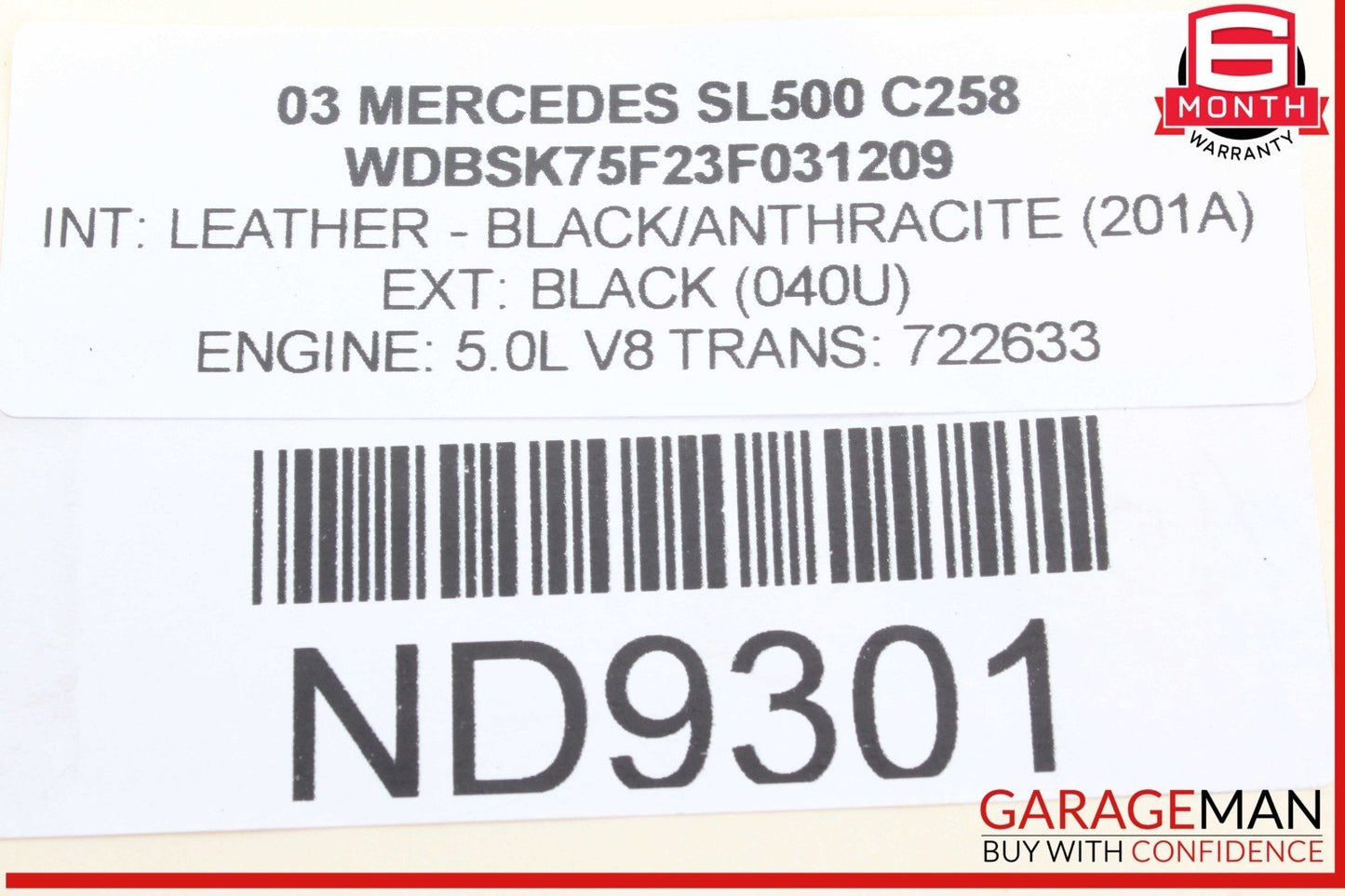 03-12 Mercedes R230 SL500 SL550 E350 CLS550 Rear Right Side Upper Control Arm