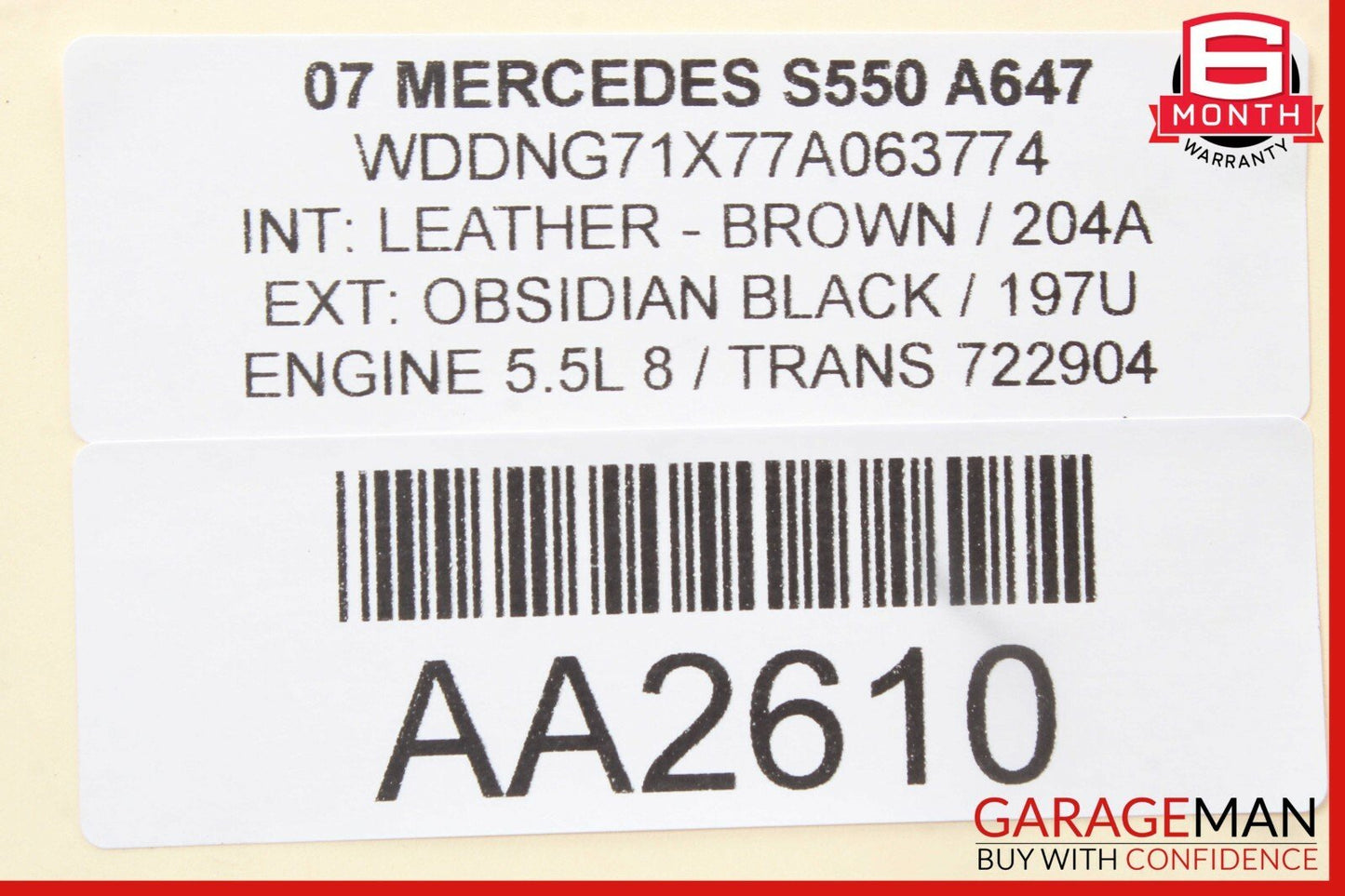 07-09 Mercedes W221 S450 S550 Front Right / Left Seat Headrest Head Rest Brown