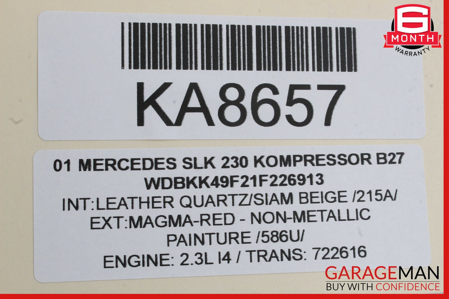 97-04 Mercedes R170 SLK230 Front Left Side Seat Headrest Head Rest OEM