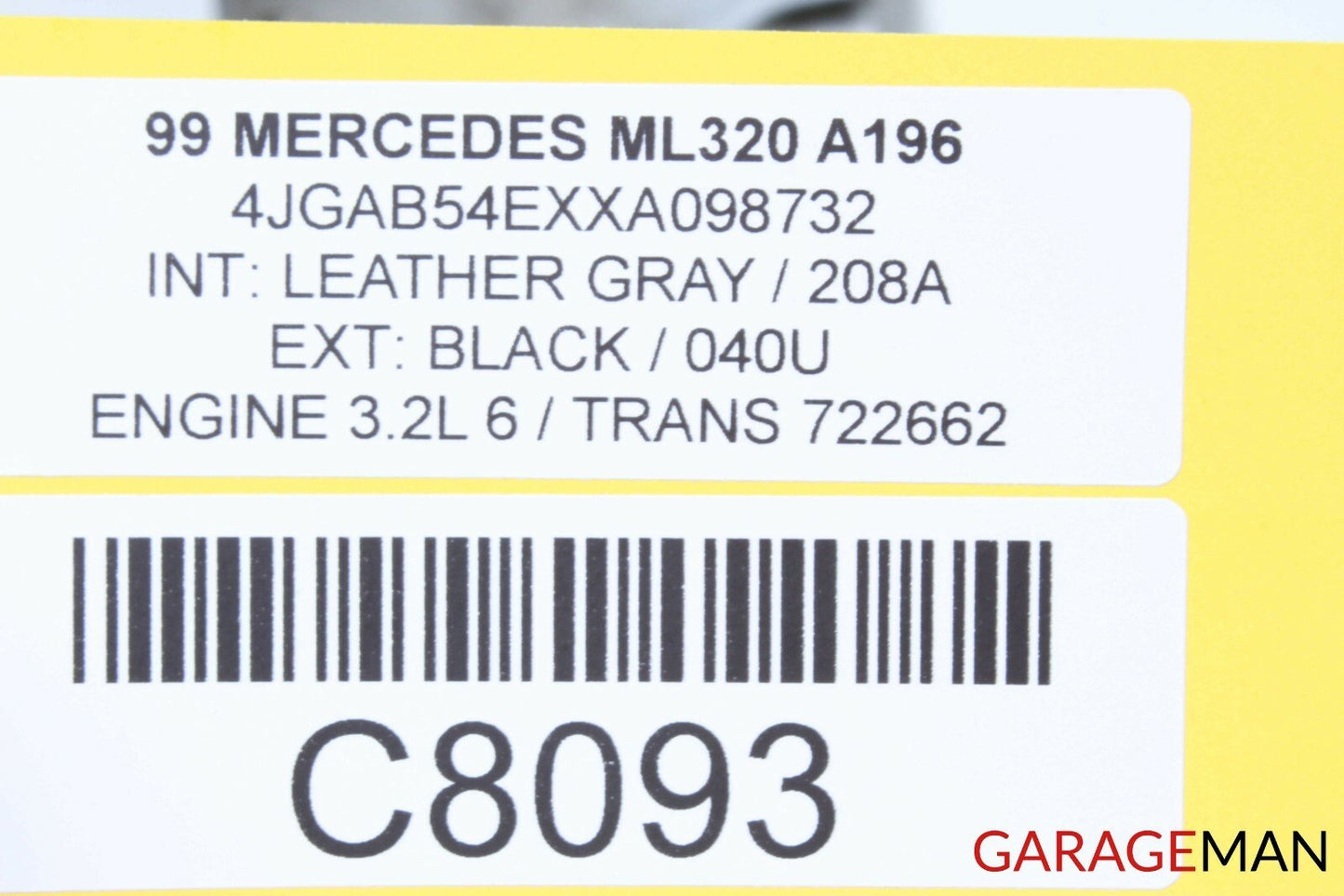98-05 Mercedes W163 ML320 ML500 Right Passenger Side Rocker Skirt Moulding Panel